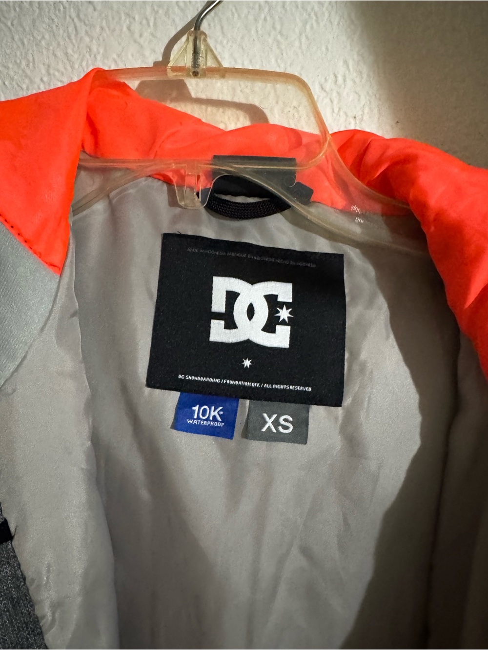 DC Colorblock Snow Jacket in Orange and Gray